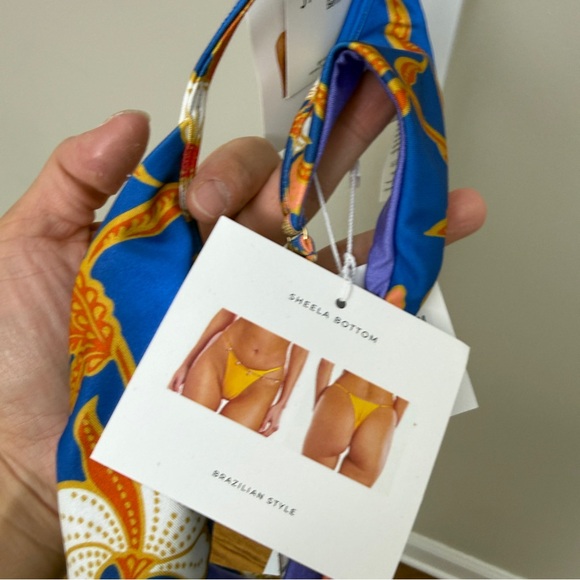 Janthee Tropical Floral Bikini Set - zorah top Ella bottom size S  nwt - Picture 8 of 9